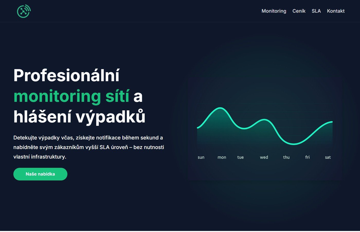 Monitoring IT infrastruktury — ukázka webu